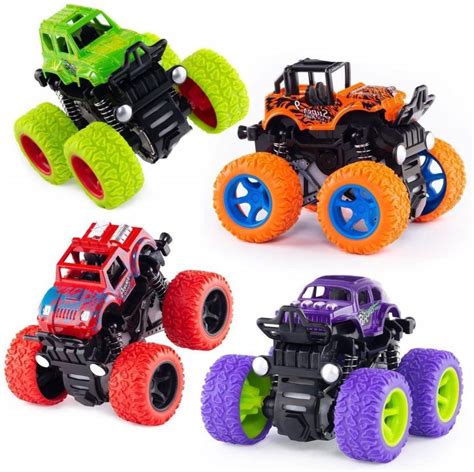Infideals Push And Go Car Toy Monster Truck Toys Friction Powered 360