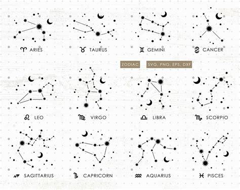 zodiac constellations svg bundle astrology svg