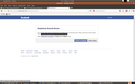 security facebook suspicious account access  private ip space web applications stack