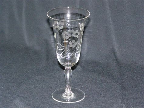 Vintage Wine Glass Etched Floral Pattern Replacement Or Add On