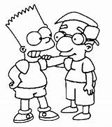 Simpsons Bart Milhouse Amigo Kolorowanki Gratuit Freundschaft Policias Genügt Ordnung Benutzen Webbrowser Ausmalen2000 Coloriages sketch template