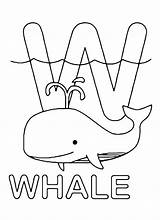 Whale Coloring Template Letter sketch template