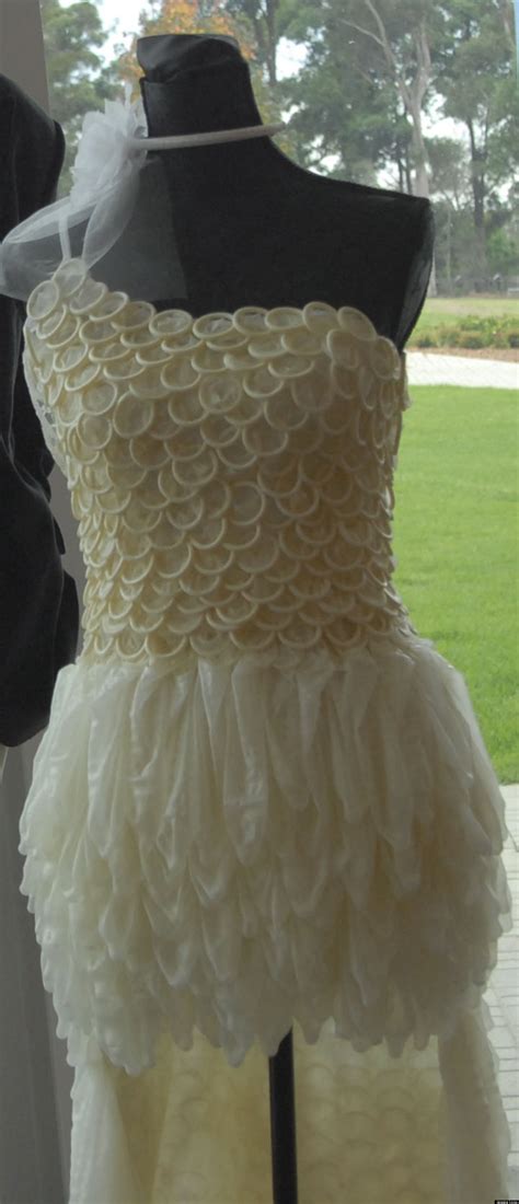 condom dress wedding gown created for chlamydia awareness photo