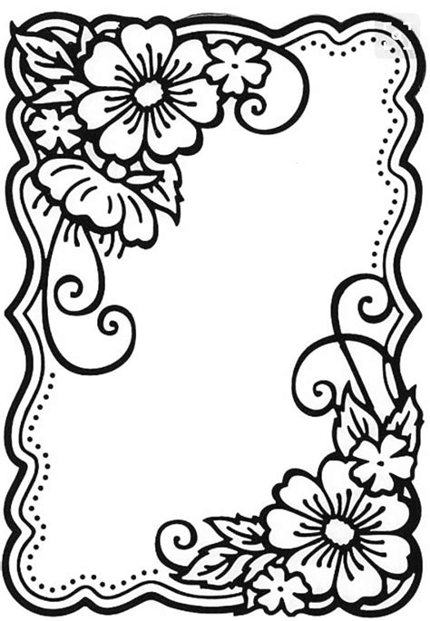 famous flower border coloring pages