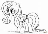 Coloring Pony Fluttershy Pages sketch template