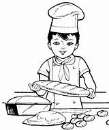 Panadero Oficios Profesiones Panaderia Panaderos Lamina Maestra Imágen Cocinero Divierto Aprendiendo Artículo sketch template