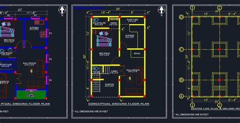 house space planning  floor layout plan autocad dwg plan  design