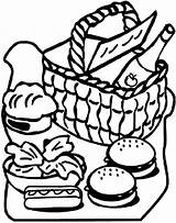 Picnic Basket Coloring Food Clipart Drawing Blanket Clipartmag Netart Color Getdrawings sketch template