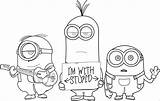 Minion Coloring Bob Drawing Minions Kevin Pages Stupid Kids Paintingvalley Drawings Popular Adults Coloringhome sketch template