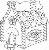 Coloring Gingerbread House Pages Christmas Candy Printable Houses Print Activity Colouring Holiday Color Kids Template Printables Cookies Man sketch template