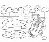 Parques Waldspielplatz Jugando Ums Malvorlage Spielplatz sketch template