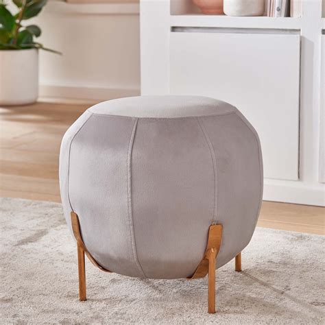 upholstered velvet grey  footstool footstool grey footstool