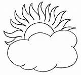 Sun Cloud Coloring Printable Nature Pages sketch template