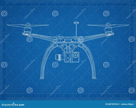 rc quadcopter drone blueprint stock illustration illustration  quadcopter drawing