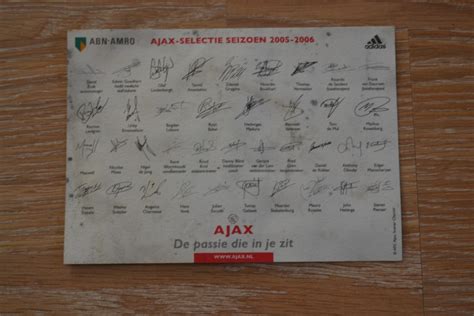ajax kaart met handtekeningen voetbalmuseum ameland