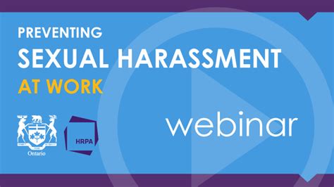 ohrc and hrpa webinar on preventing sexual harassment at work ontario