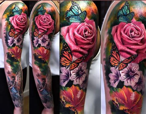 pin  emily nelson  body canvas floral tattoo sleeve tattoo