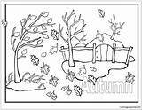 Scene Pages Coloring Autumn Color Seasons Nature Printable sketch template
