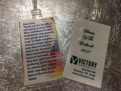 blessing   backpacks tags  victoryhoustoncom sunday school