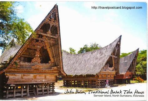 travel postcard traditional batak toba house indonesia