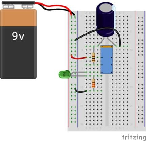 blinking led circuit  schematics  explanation
