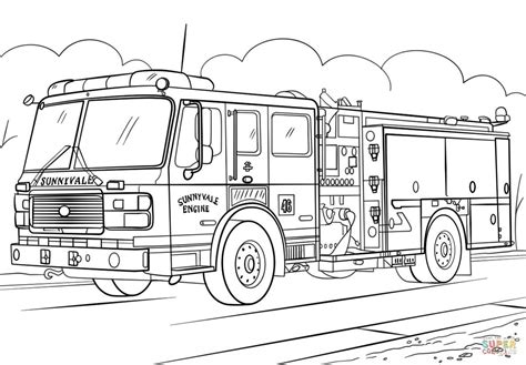 awesome image  fire truck coloring page firetruck coloring page
