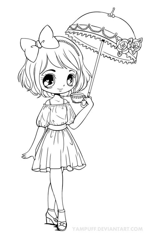 linearts  coloring  yampuff  deviantart chibi coloring pages