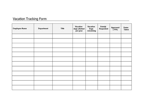 employee vacation tracker form allbusinesstemplatescom