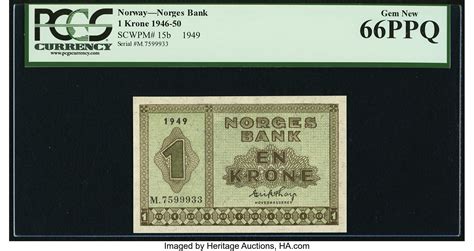 norway norges bank  krone  pick  world currency lot