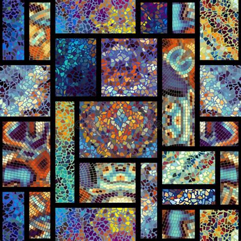 seamless mosaic pattern stock vector illustration  seamless