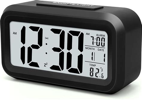 digital alarm clockbattery operated small desk clockswith smart night lightdateindoor