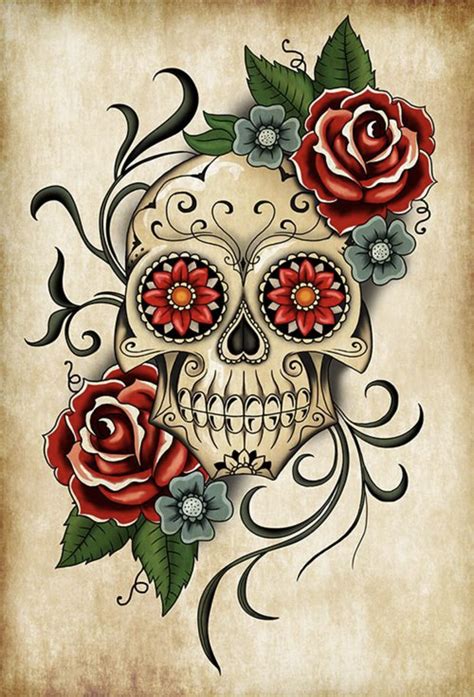 pin  suzan peek  tattoos sugar skull artwork skull painting