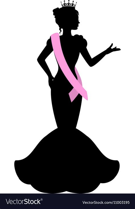 silhouette of a beauty queen royalty free vector image