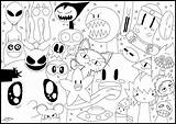 Coloring Kawaii Doodle Pages Adults Monster Adult Monsters Animals Drawing Funny sketch template