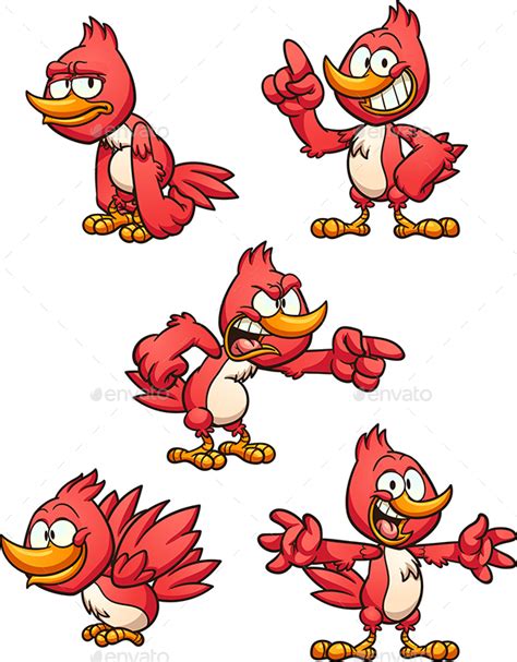 red cartoon bird  memoangeles graphicriver