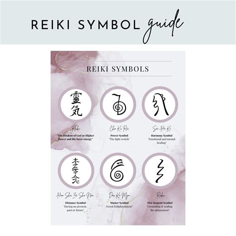 reiki symbol printable guide reiki teaching printable etsy