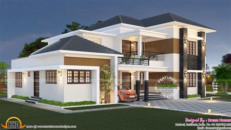 elegant south indian villa kerala home design  floor plans