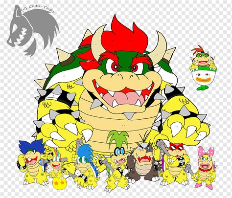 bowser jr mario huelguistas cargados koopalings mario bowser jr mario huelguistas cargados