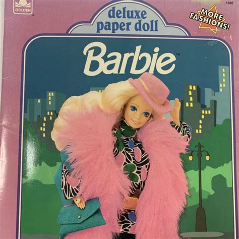 vintage barbie deluxe paper doll book mattel golden book  complete