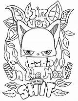 Coloring Pages Word Swear Adult Printable Colouring Cat Cute Color Cool Funny Shit Adults Swearing Words Book Print Books Them sketch template