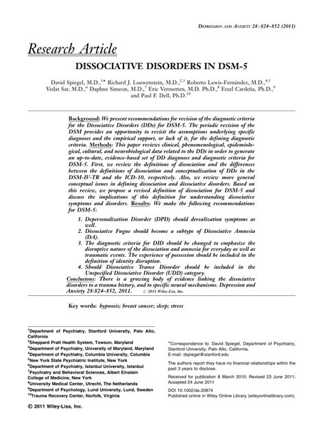 pdf dissociative disorders in dsm v