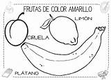 Amarillo Frutas Fichas Infantiles Dejo Hacer sketch template