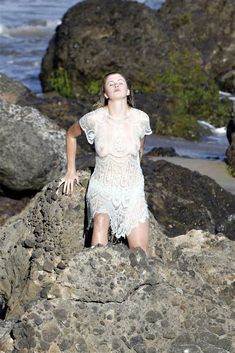 ireland baldwin topless and sexy on the beach in malibu