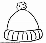 Hat Stocking Coloring Cap Template Winter Hats Clipart Templates sketch template