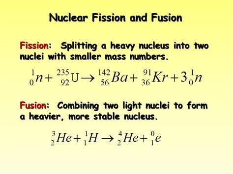 nuclear fission  fusion  chemistry