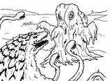 Coloring Godzilla Pages Monster Sea Monsters Facing Color Dragon Cartoon Kraken Colorluna sketch template