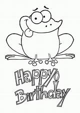 Birthday Coloring Happy Pages Frog Printable Cards Card Frogs Print Popular Rocks Wishing Kids Dog Easy Fun Visit sketch template