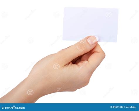 woman holding blank stock photo image  greeting contact