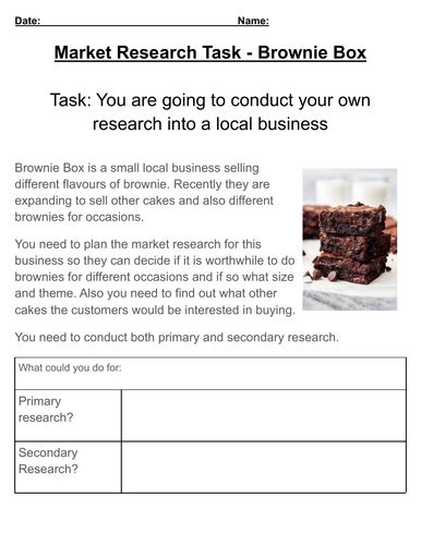 gcse business market research project  lessons teaching resources