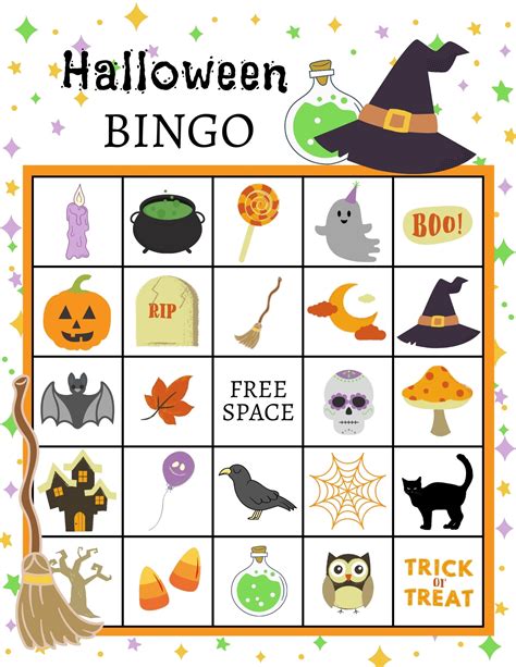 halloween bingo fun  printable game  kids